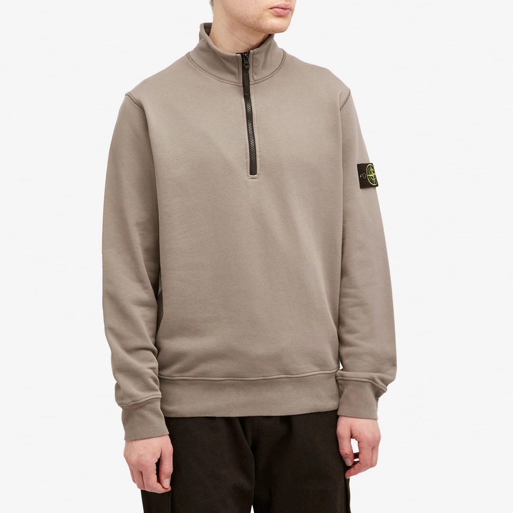 Stone Island Men's Garment Dyed Half Zip Sweat Dove Grey